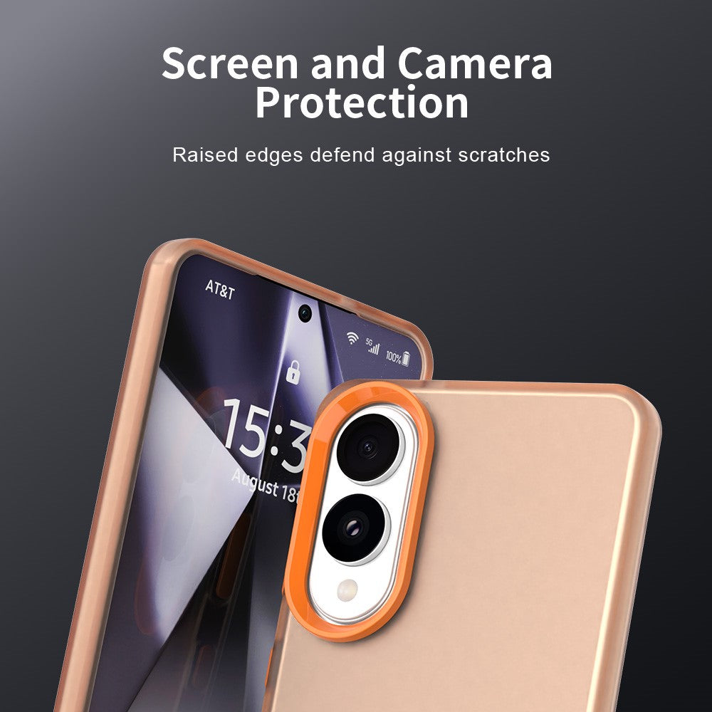 Til Samsung Galaxy S25 Edge cover, PC + TPU + PET mat anti-fald telefon bagcover