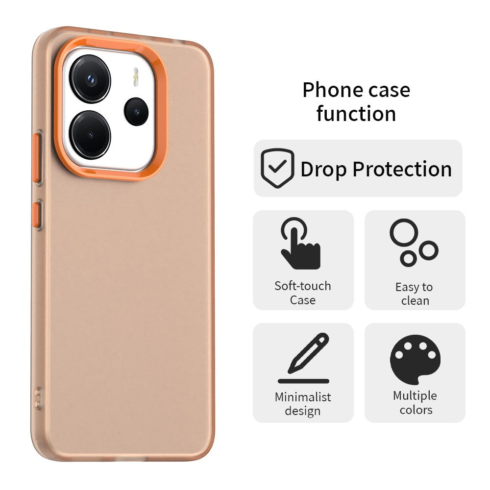 For Xiaomi Redmi Note 14 4G (164.84mm) Case PC + TPU + PET Matte Anti-Drop Phone Back Cover