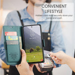CASEME Til Samsung Galaxy S25 Edge Etui 023-serien RFID-blokerende Læder Pung Stativ Telefoncover