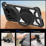 For Xiaomi 15 Ultra Case with Kickstand Heat Dissipation Hard PC Phone Back Cover Carbon Fiber Texture