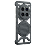 For Honor Magic7 Pro 5G Case with Kickstand Heat Dissipation Hard PC Phone Back Cover Carbon Fiber Texture