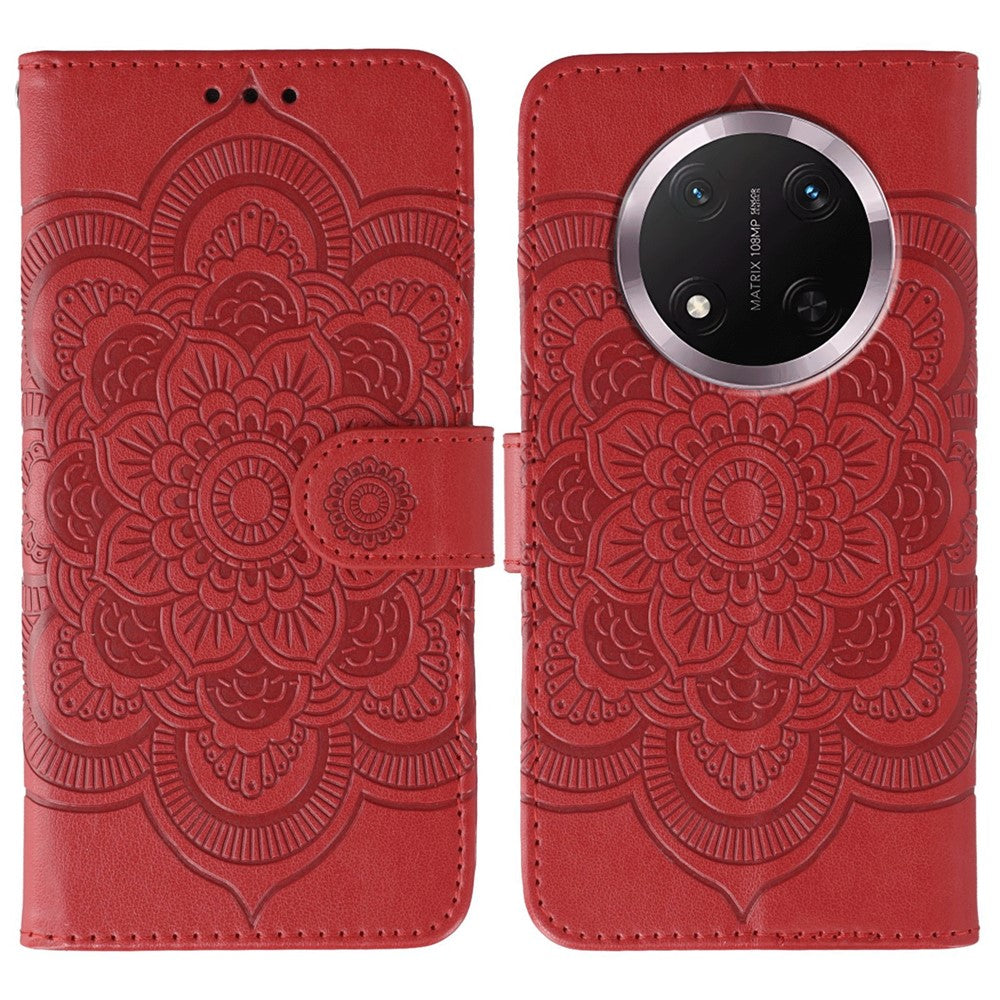 Phone Case For Honor Magic7 Lite 5G / X60 Pro 5G / X9c 5G PU Leather Mandala Imprinted Design Wallet Cover