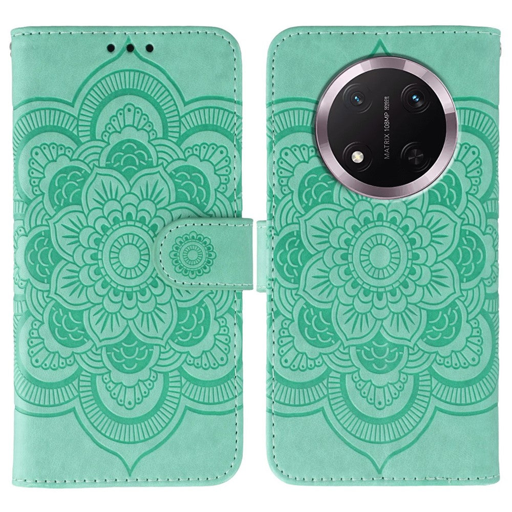 Phone Case For Honor Magic7 Lite 5G / X60 Pro 5G / X9c 5G PU Leather Mandala Imprinted Design Wallet Cover