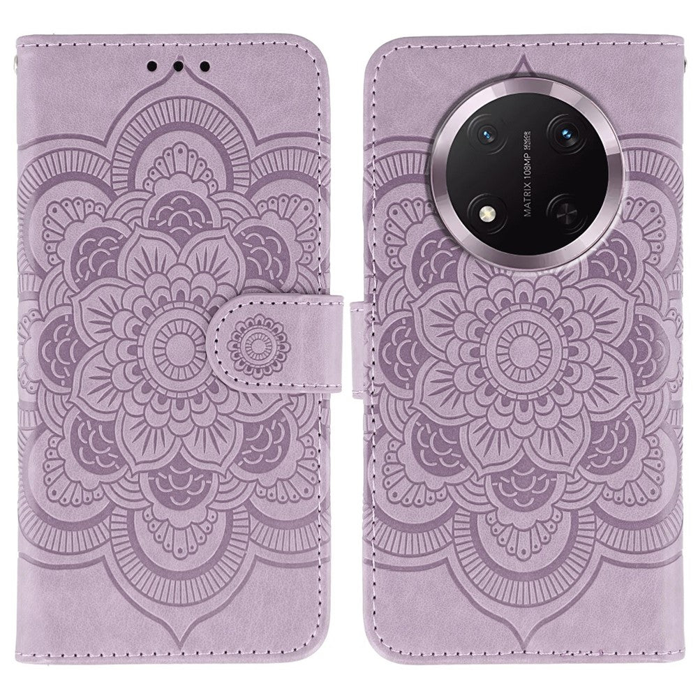 Phone Case For Honor Magic7 Lite 5G / X60 Pro 5G / X9c 5G PU Leather Mandala Imprinted Design Wallet Cover