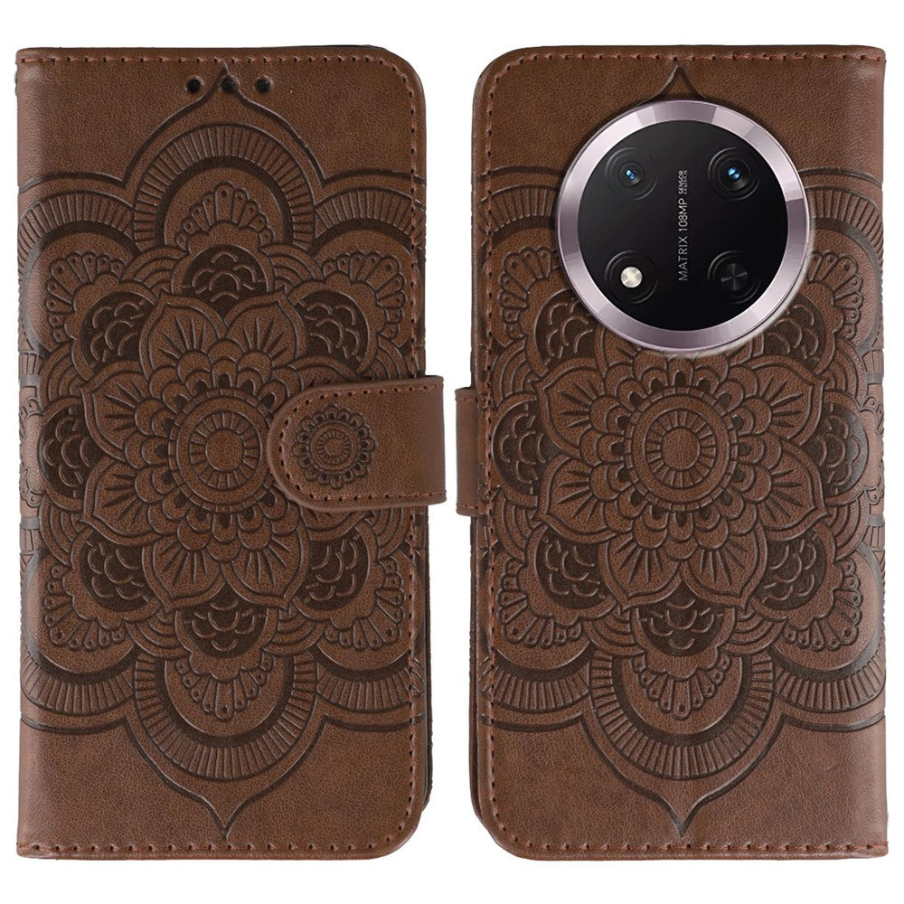 Phone Case For Honor Magic7 Lite 5G / X60 Pro 5G / X9c 5G PU Leather Mandala Imprinted Design Wallet Cover