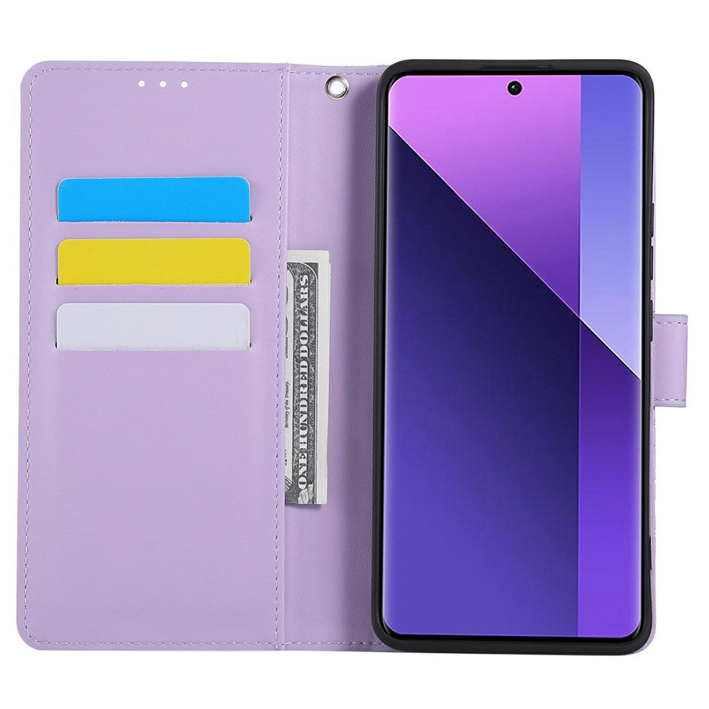 For Xiaomi Redmi Note 13 Pro+ 5G Case Rose Flower PU Leather Wallet Phone Cover with 3 Card Slots