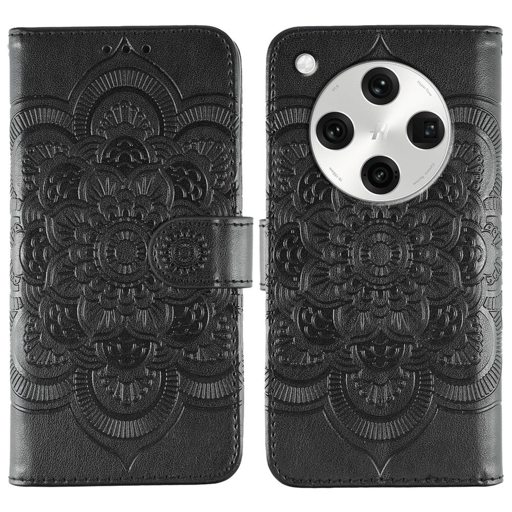 For Oppo Find X8 Pro 5G Case PU Leather Mandala Imprinted Design Wallet Phone Cover