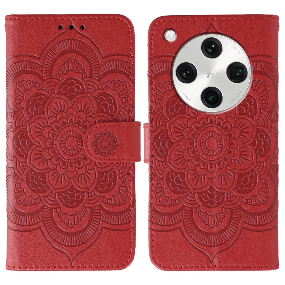 For Oppo Find X8 Pro 5G Case PU Leather Mandala Imprinted Design Wallet Phone Cover