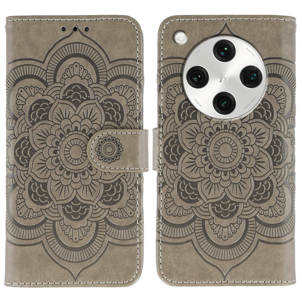 For Oppo Find X8 Pro 5G Case PU Leather Mandala Imprinted Design Wallet Phone Cover