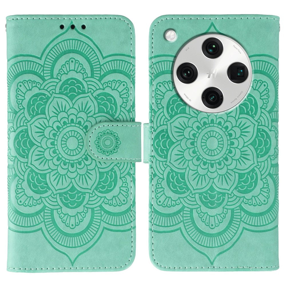 For Oppo Find X8 Pro 5G Case PU Leather Mandala Imprinted Design Wallet Phone Cover