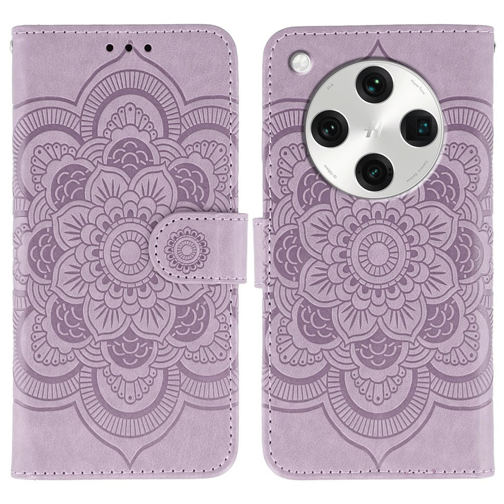 For Oppo Find X8 Pro 5G Case PU Leather Mandala Imprinted Design Wallet Phone Cover