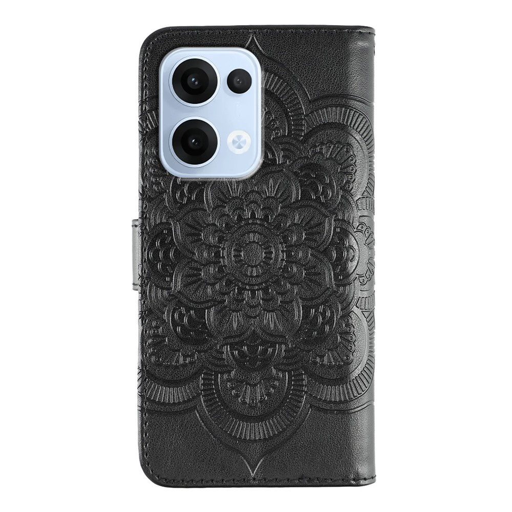 For Oppo Reno13 5G (Global) Case PU Leather Mandala Imprinted Design Wallet Phone Cover