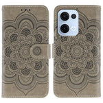 For Oppo Reno13 5G (Global) Case PU Leather Mandala Imprinted Design Wallet Phone Cover
