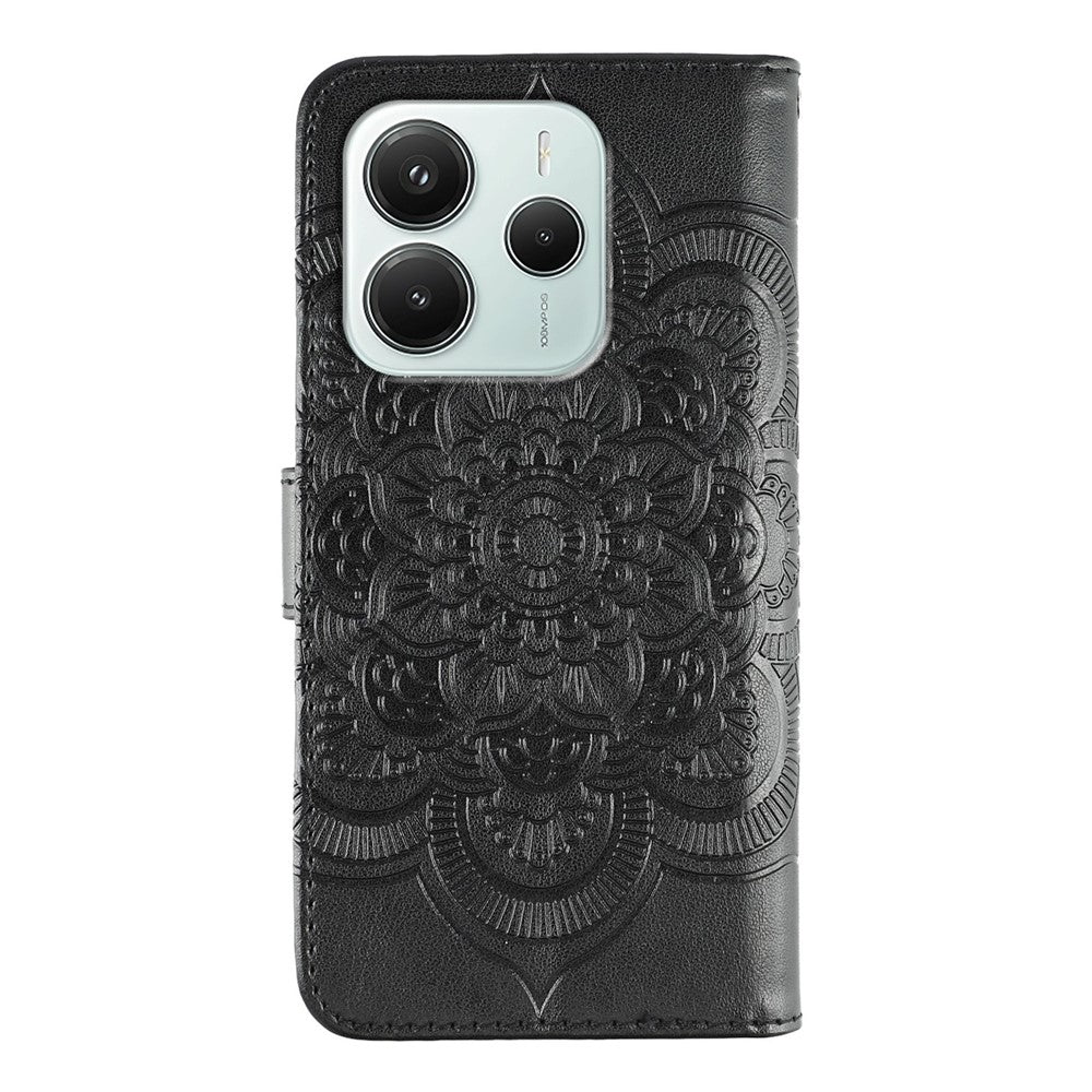 For Xiaomi Redmi Note 14 5G / Poco M7 Pro 5G Case PU Leather Mandala Imprinted Design Wallet Phone Cover