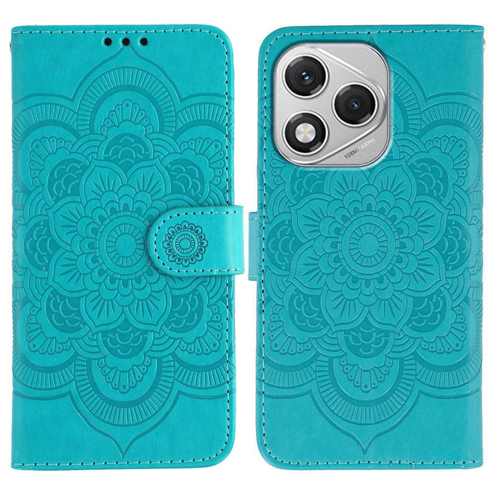 For Honor 400 Lite 5G Case PU Leather Mandala Imprinted Design Wallet Phone Cover