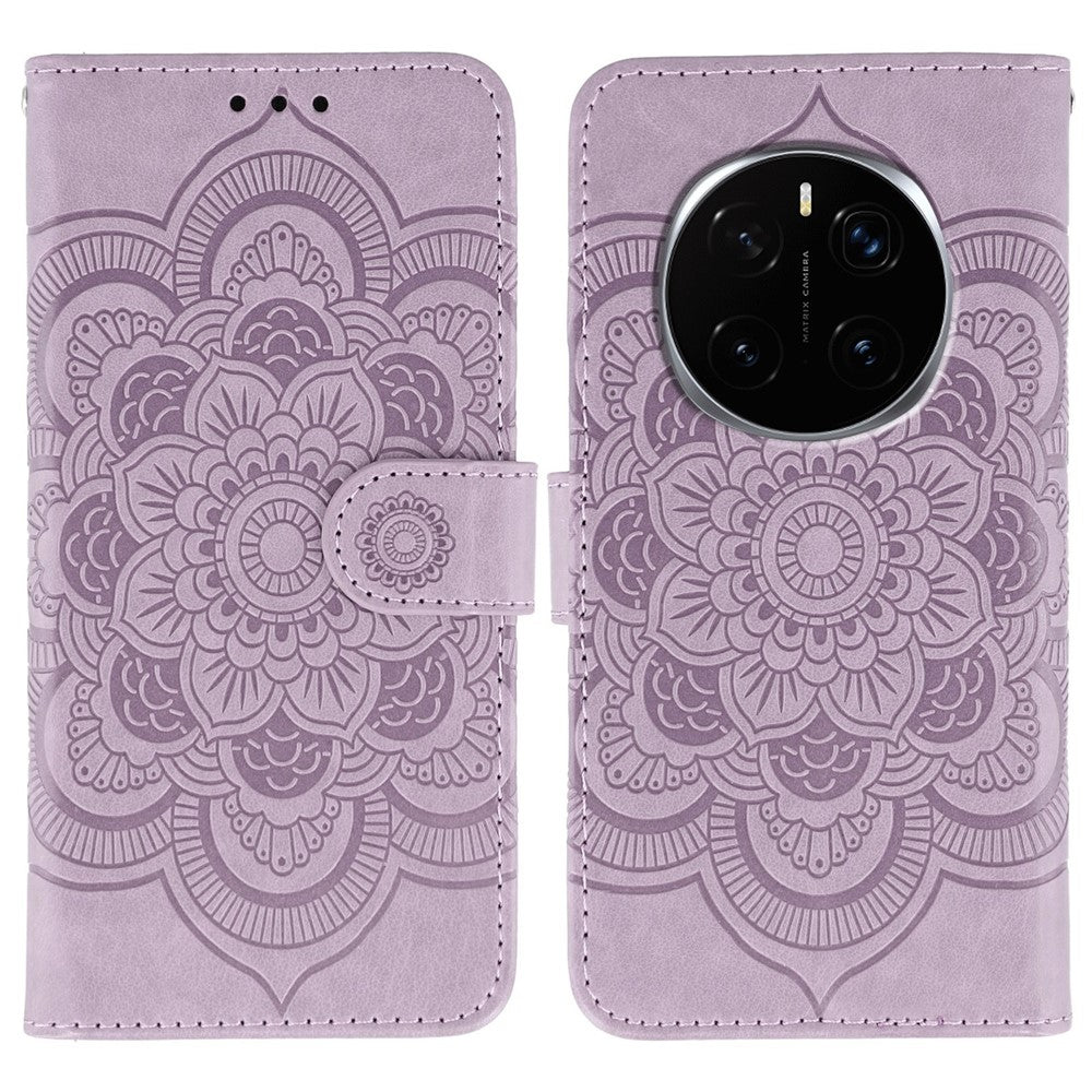 For Honor Magic7 Pro 5G Case PU Leather Mandala Imprinted Design Wallet Phone Cover