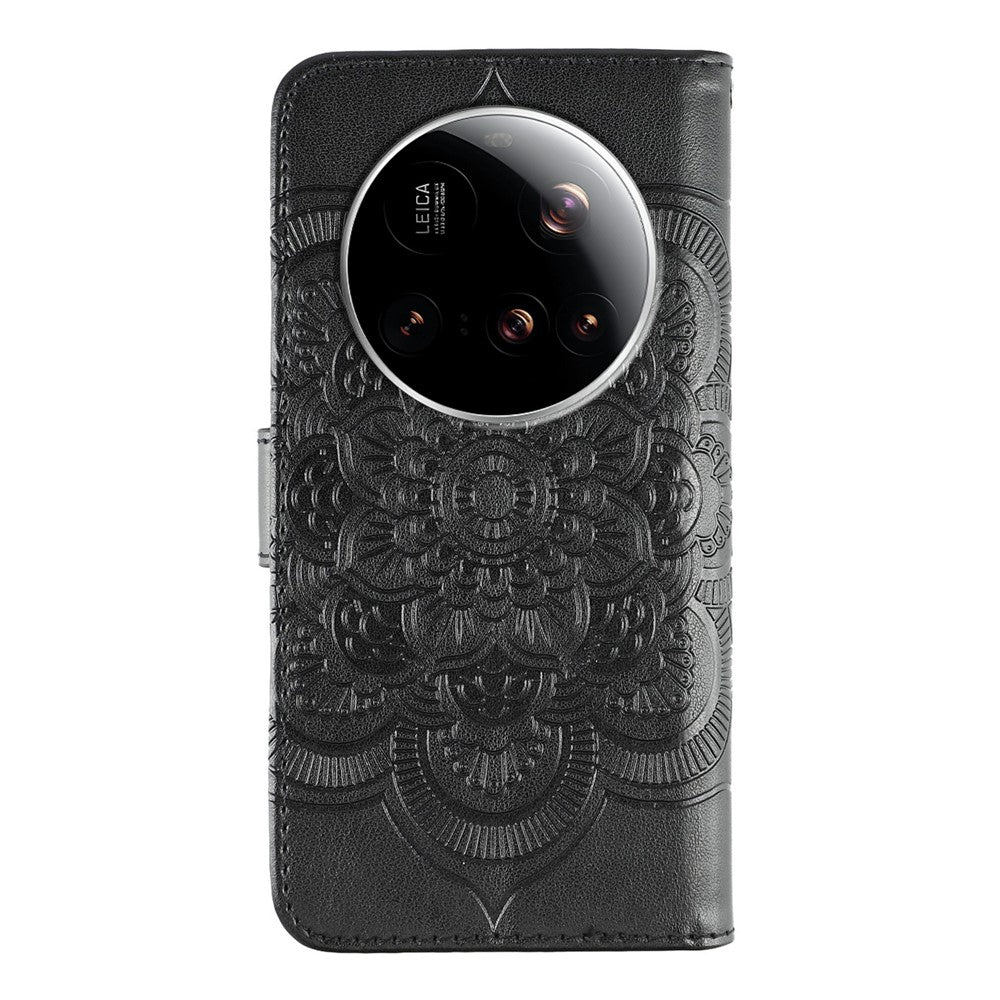 For Xiaomi 15 Ultra Case PU Leather Mandala Imprinted Design Wallet Phone Cover