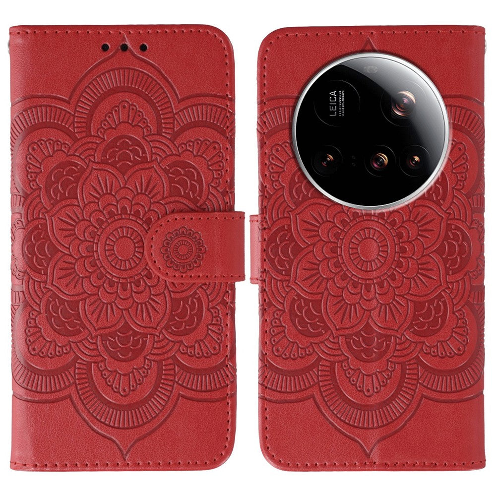 For Xiaomi 15 Ultra Case PU Leather Mandala Imprinted Design Wallet Phone Cover