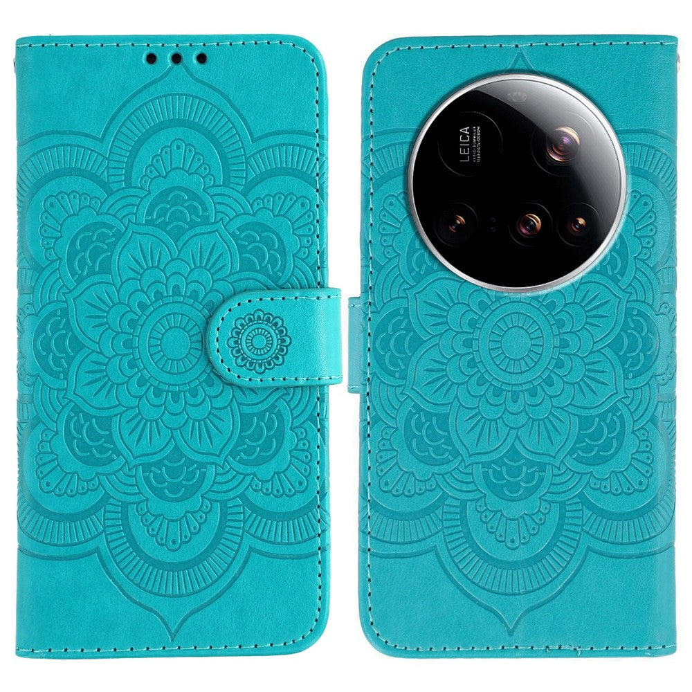For Xiaomi 15 Ultra Case PU Leather Mandala Imprinted Design Wallet Phone Cover
