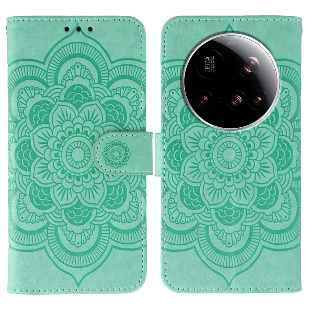 For Xiaomi 15 Ultra Case PU Leather Mandala Imprinted Design Wallet Phone Cover