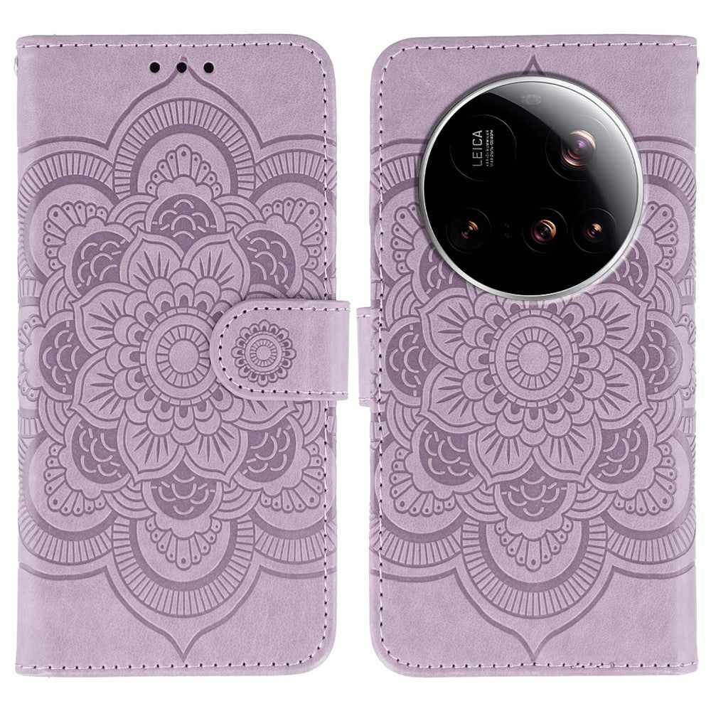 For Xiaomi 15 Ultra Case PU Leather Mandala Imprinted Design Wallet Phone Cover
