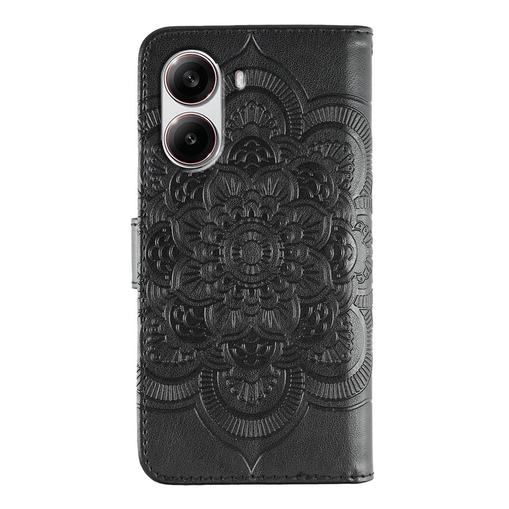 For Xiaomi Poco X7 Pro 5G / Redmi Turbo 4 5G Case PU Leather Mandala Imprinted Design Wallet Phone Cover