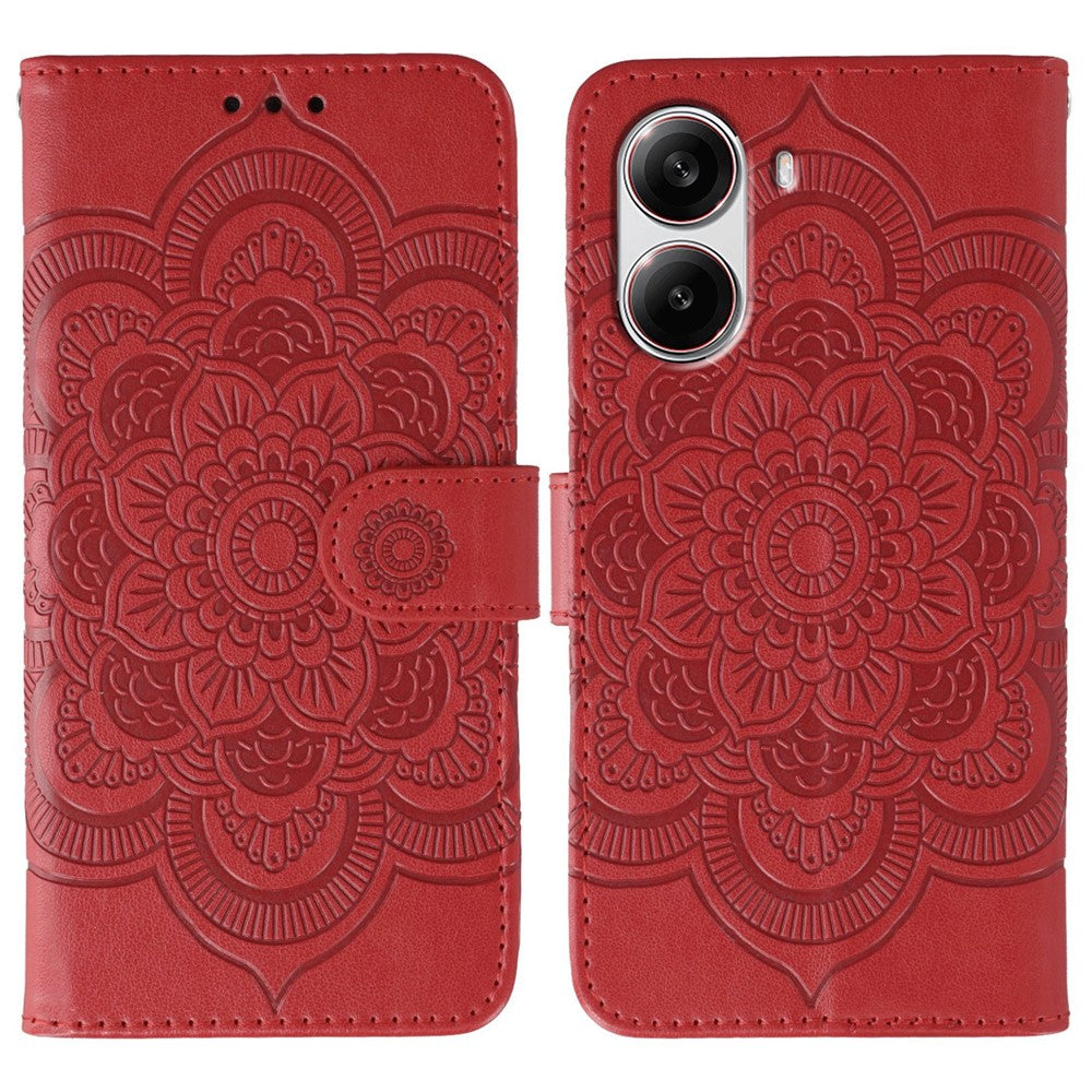 For Xiaomi Poco X7 Pro 5G / Redmi Turbo 4 5G Case PU Leather Mandala Imprinted Design Wallet Phone Cover