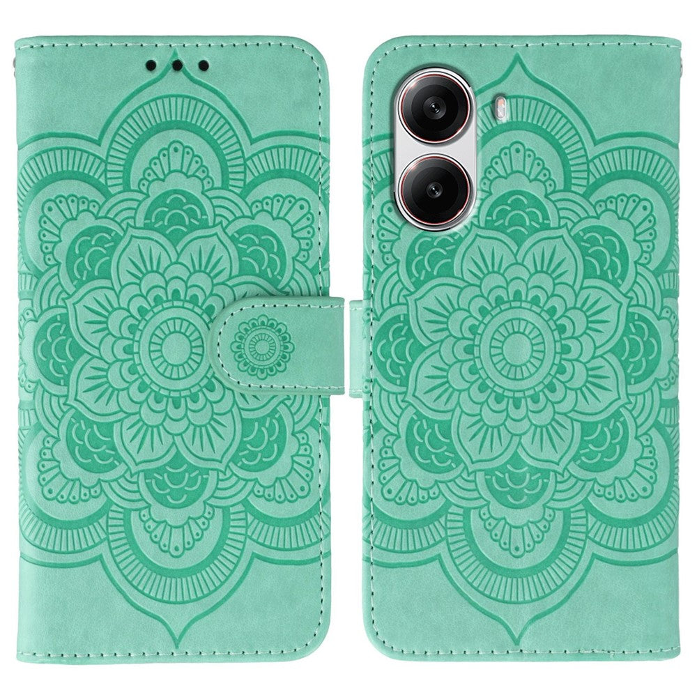For Xiaomi Poco X7 Pro 5G / Redmi Turbo 4 5G Case PU Leather Mandala Imprinted Design Wallet Phone Cover