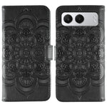 OnePlus Nord 4-skal i PU-läder med mandala-präglad design, plånboksfodral