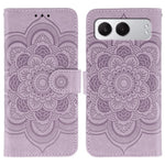 OnePlus Nord 4-skal i PU-läder med mandala-präglad design, plånboksfodral