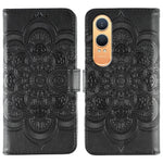 OnePlus Nord CE4 Lite 5G-skal i PU-läder med mandala-präglad design, plånboksfodral