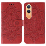 OnePlus Nord CE4 Lite 5G-skal i PU-läder med mandala-präglad design, plånboksfodral