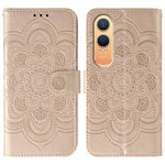 OnePlus Nord CE4 Lite 5G-skal i PU-läder med mandala-präglad design, plånboksfodral