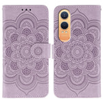 OnePlus Nord CE4 Lite 5G-skal i PU-läder med mandala-präglad design, plånboksfodral