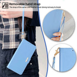 For Xiaomi 14T Pro Case PU Leather Wallet Stand Phone Cover with Crossbody Shoulder Strap