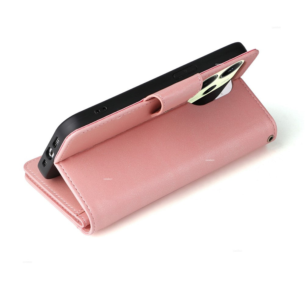 For Xiaomi Redmi Note 14 4G (164.84mm) Case Zipper Wallet Leather Stand Phone Cover Rivet Decor