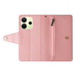 For Xiaomi Redmi Note 14 4G (164.84mm) Case Zipper Wallet Leather Stand Phone Cover Rivet Decor
