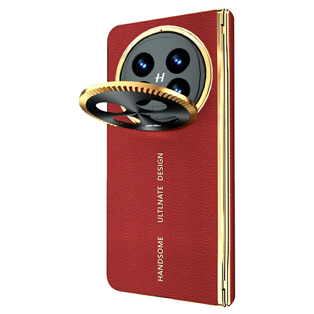 For Oppo Find N5 5G Magnetic Case PU + PC Phone Cover Built In Screen Protector with Lens Kickstand