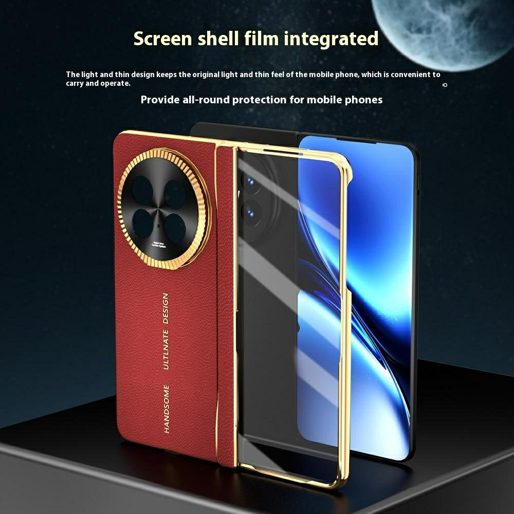 For Oppo Find N5 5G Magnetic Case PU + PC Phone Cover Built In Screen Protector with Lens Kickstand
