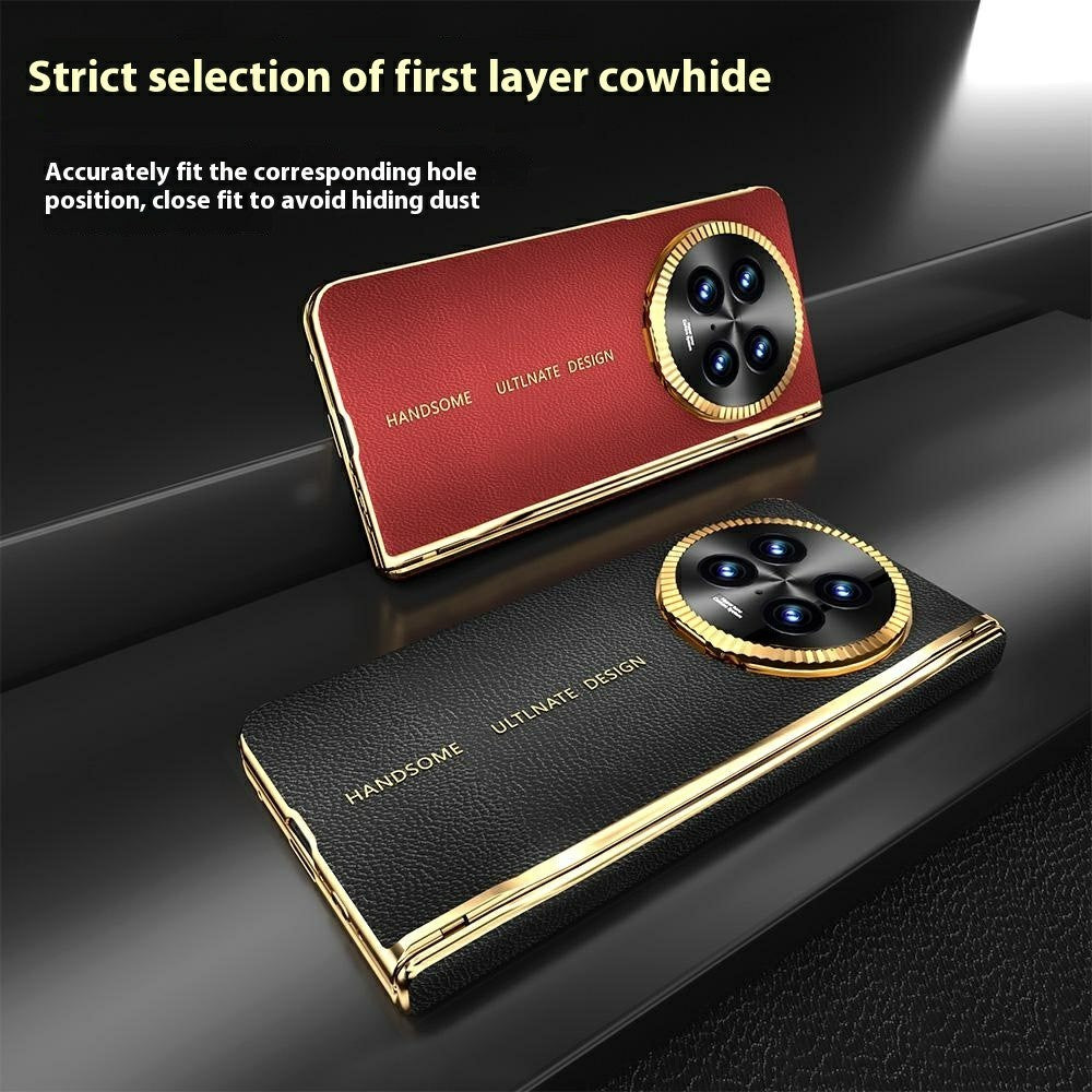 For Oppo Find N5 5G Magnetic Case PU + PC Phone Cover Built In Screen Protector with Lens Kickstand