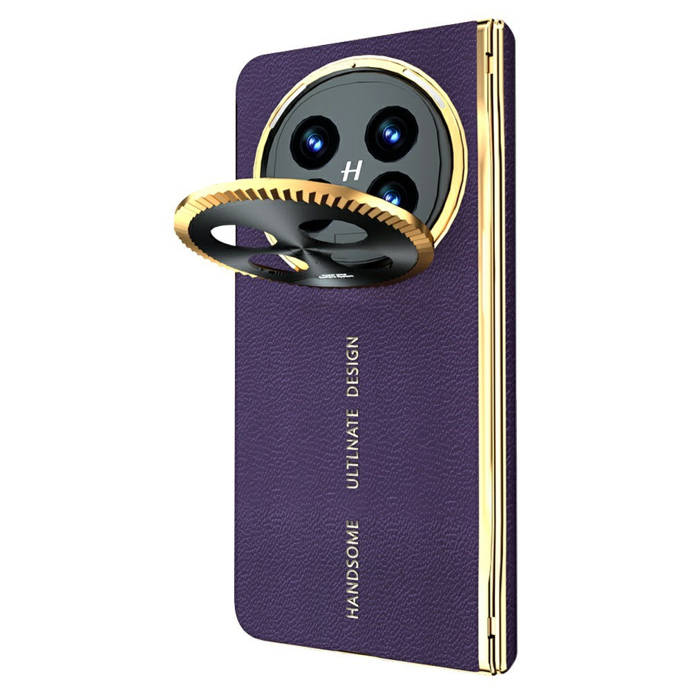 For Oppo Find N5 5G Magnetic Case PU + PC Phone Cover Built In Screen Protector with Lens Kickstand