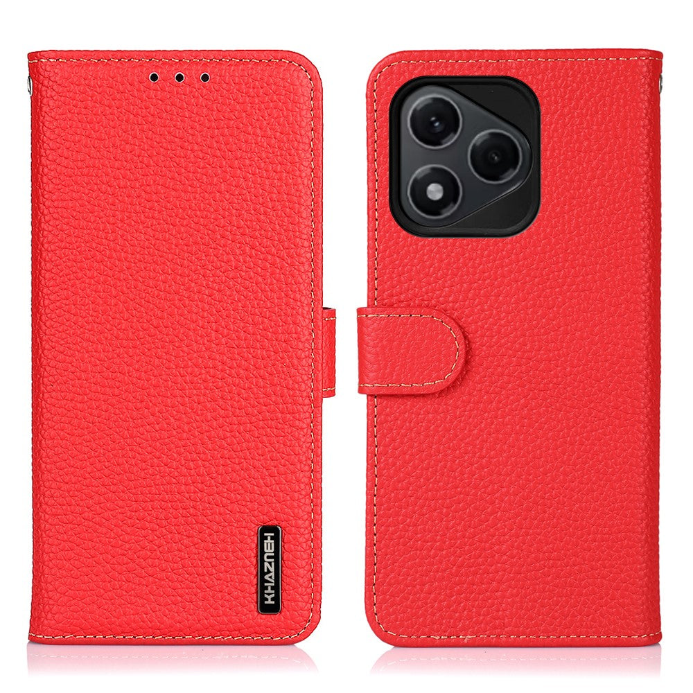 KHAZNEH For Honor 400 Lite 5G Case Genuine Cow Leather Flip Phone Cover