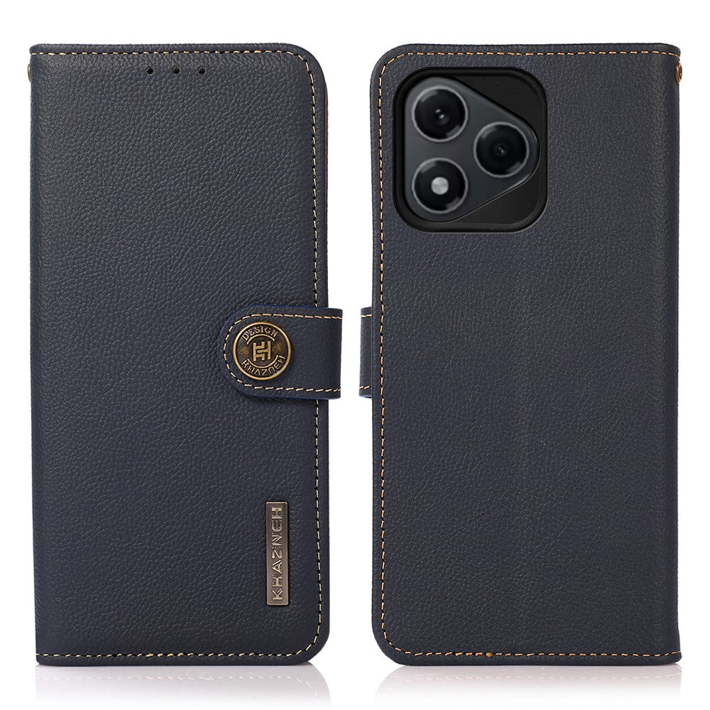 KHAZNEH for Honor 400 Lite 5G Case Genuine Cow Leather RFID Blocking Wallet Phone Cover