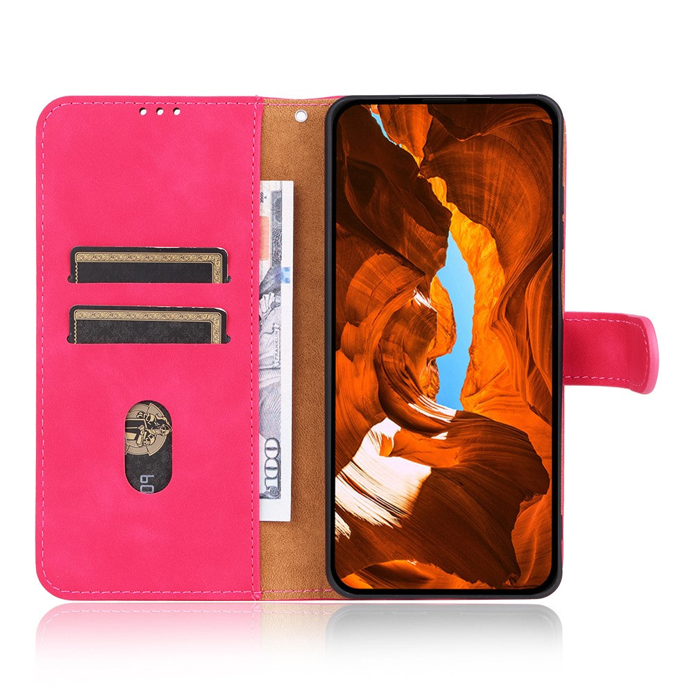 Läderfodral för Samsung Galaxy F06 5G / M06 5G, stötsäkert plånboksfodral med fällbart mönster.