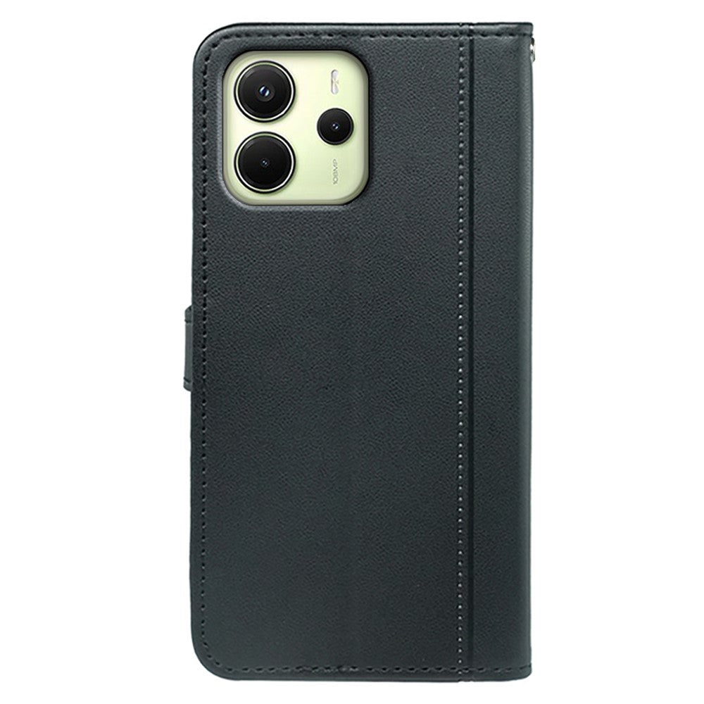 For Xiaomi Redmi Note 14 4G (164.84mm) Wallet Case Magnetic Snap Leather Phone Cover with Strap