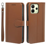 For Xiaomi Redmi Note 14 4G (164.84mm) Wallet Case Magnetic Snap Leather Phone Cover with Strap