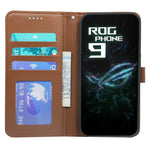 For Asus ROG Phone 9 5G Wallet Case Magnetic Snap Leather Phone Cover with Strap