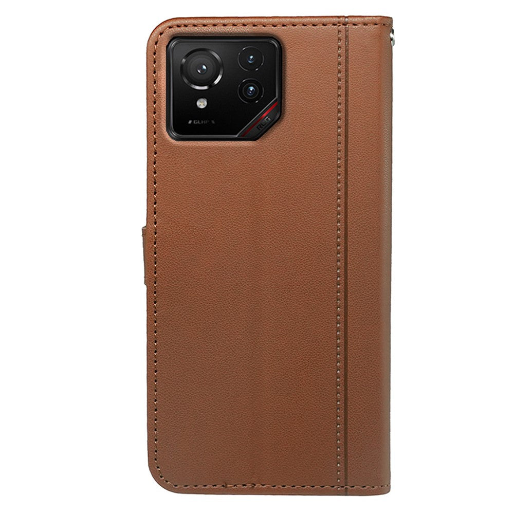 For Asus ROG Phone 9 5G Wallet Case Magnetic Snap Leather Phone Cover with Strap