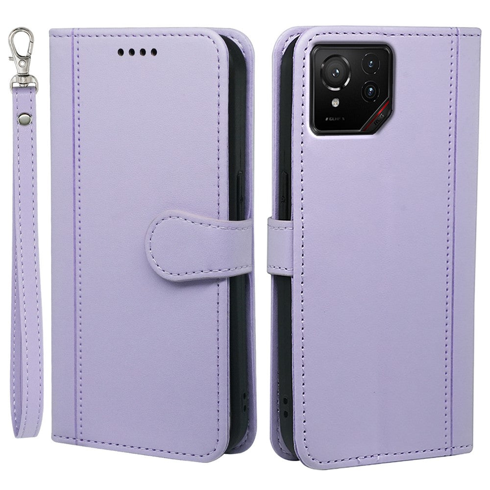 For Asus ROG Phone 9 5G Wallet Case Magnetic Snap Leather Phone Cover with Strap