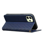 For Xiaomi Redmi Note 14 4G (164.84mm) Wallet Phone Case Checkered Pattern Imprint Leather Flip Cover with Wrist Strap
